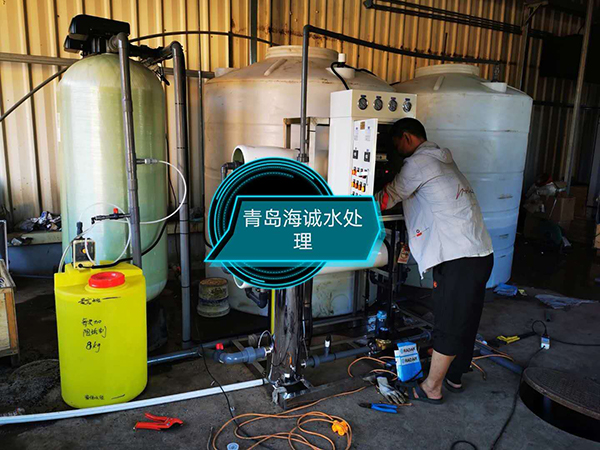 看到我們青島水處理工人們正圍著白色的水箱緊張的忙碌著